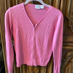 Tail Golf Pink cable knit sweater Size Small